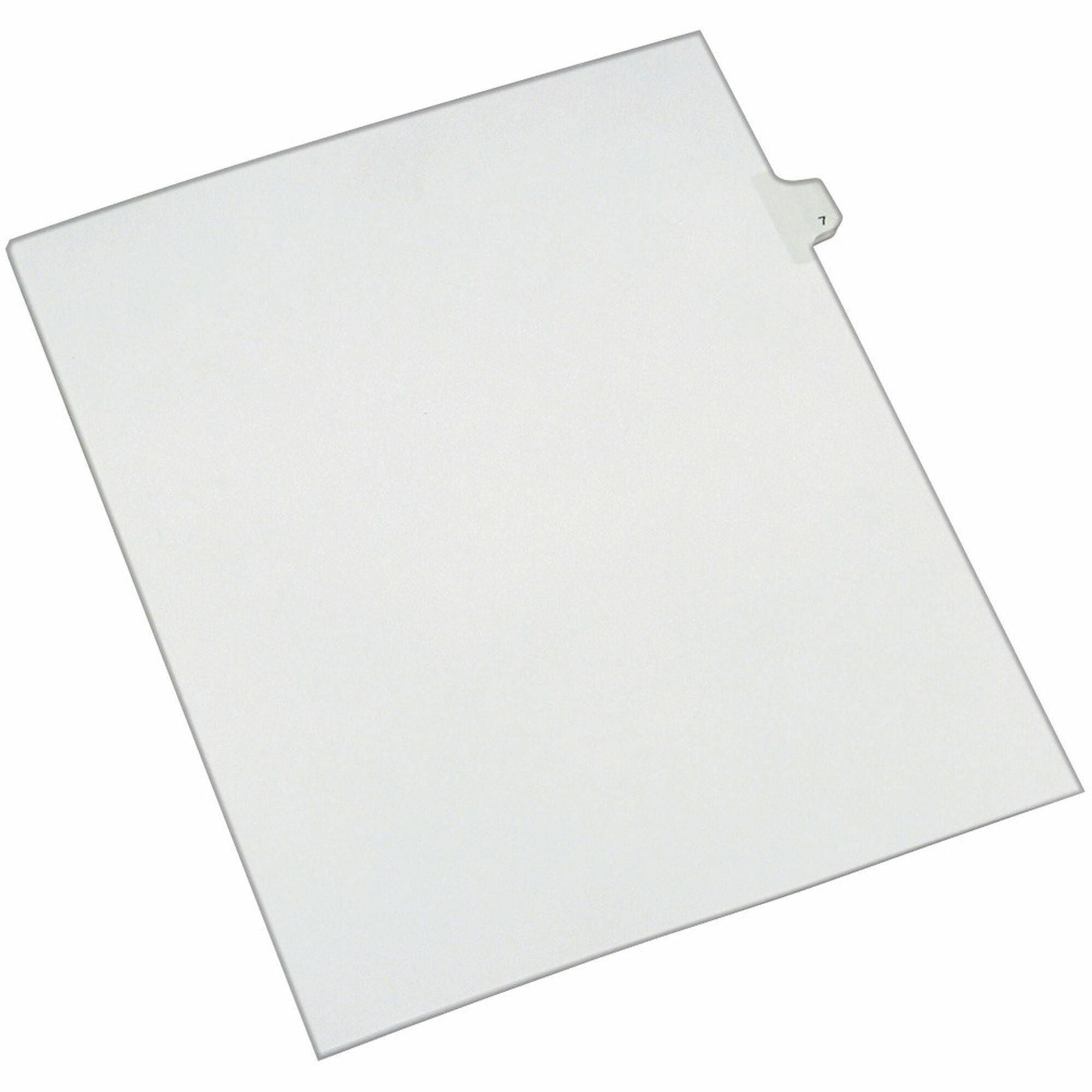 Preprinted Legal Exhibit Side Tab Index Dividers, Allstate Style, 10-Tab, 7, 11 x 8.5, White, 25/Pack