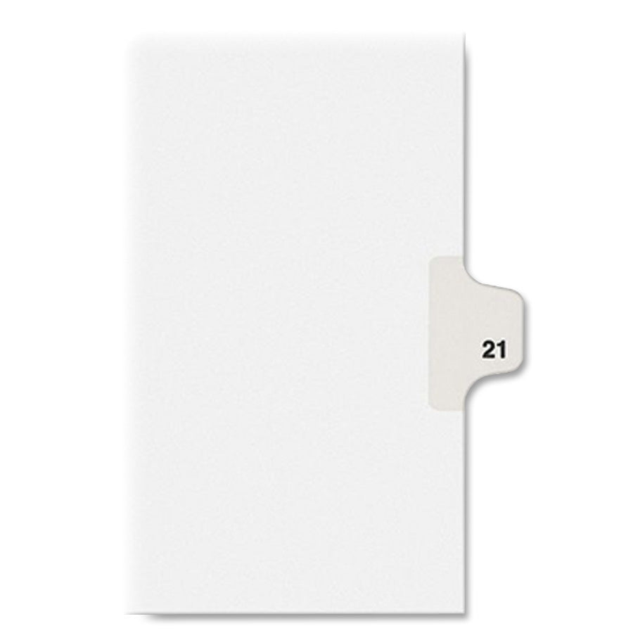 Avery Alllstate Style Individual Legal Dividers - 25 x Divider(s) - Side Tab(s) - 21 - 1 Tab(s)/Set - 8.5" Divider Width x 11" Divider Length - Letter - 8.50" Width x 11" Length - Paper Divider - White Tab(s) - Recycled - 1 - 