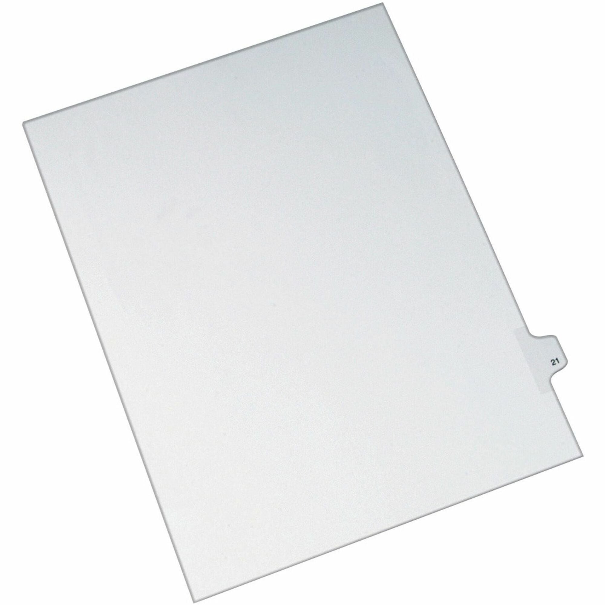 Avery Alllstate Style Individual Legal Dividers - 25 x Divider(s) - Side Tab(s) - 21 - 1 Tab(s)/Set - 8.5" Divider Width x 11" Divider Length - Letter - 8.50" Width x 11" Length - Paper Divider - White Tab(s) - Recycled - 1