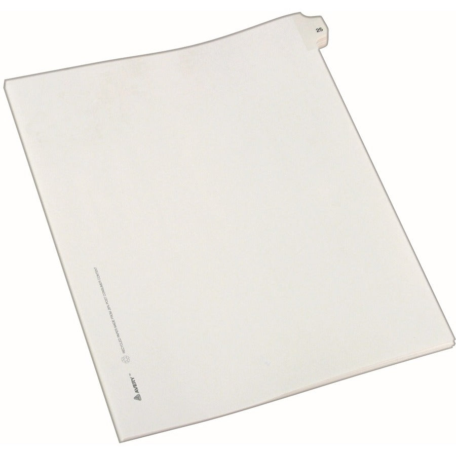 Preprinted Legal Exhibit Side Tab Index Dividers, Allstate Style, 10-Tab, 25, 11 x 8.5, White, 25/Pack