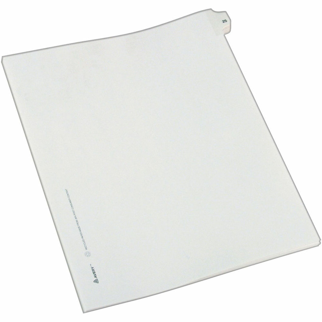 Preprinted Legal Exhibit Side Tab Index Dividers, Allstate Style, 10-Tab, 25, 11 x 8.5, White, 25/Pack