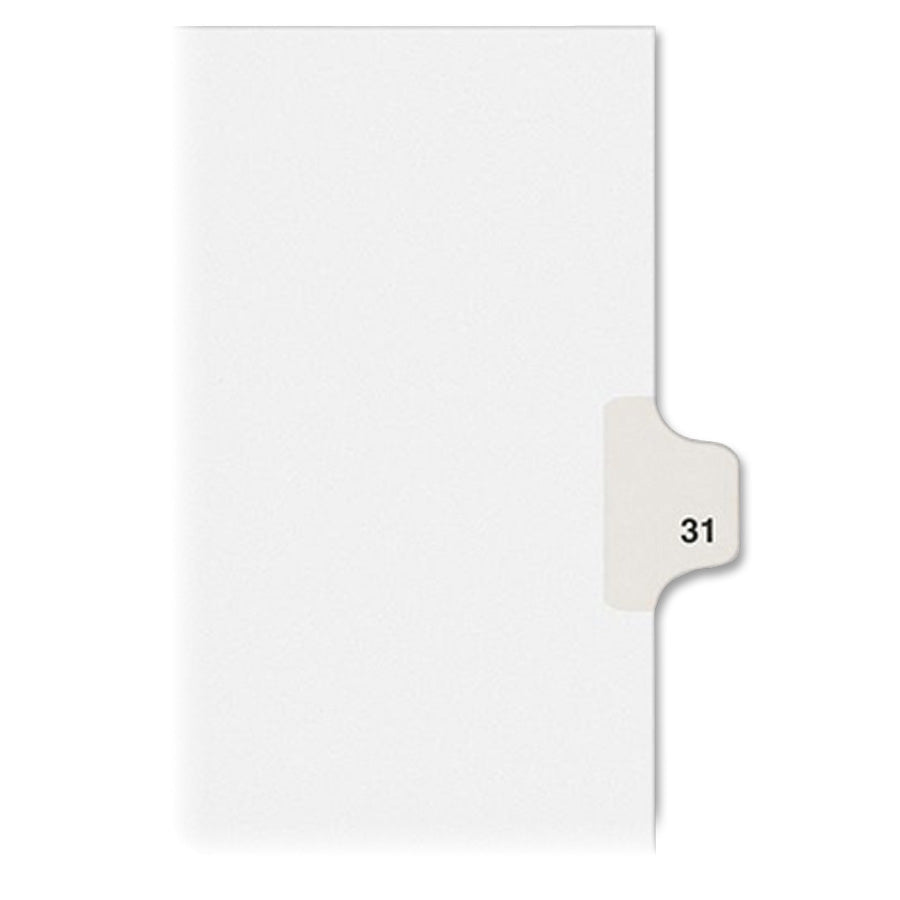 Avery Alllstate Style Individual Legal Dividers - 25 x Divider(s) - Side Tab(s) - 31 - 1 Tab(s)/Set - 8.5" Divider Width x 11" Divider Length - Letter - 8.50" Width x 11" Length - Paper Divider - White Tab(s) - Recycled - 1 - 