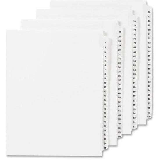 Avery Alllstate Style Individual Legal Dividers - 25 x Divider(s) - Side Tab(s) - 31 - 1 Tab(s)/Set - 8.5" Divider Width x 11" Divider Length - Letter - 8.50" Width x 11" Length - Paper Divider - White Tab(s) - Recycled - 1 - 