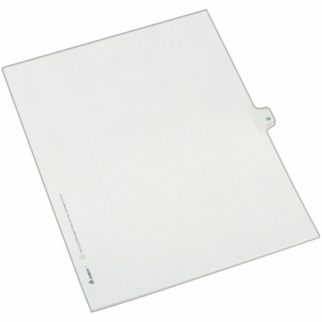 Avery Alllstate Style Individual Legal Dividers - 25 x Divider(s) - Side Tab(s) - 38 - 1 Tab(s)/Set - 8.5" Divider Width x 11" Divider Length - Letter - 8.50" Width x 11" Length - Paper Divider - White Tab(s) - Recycled - 1