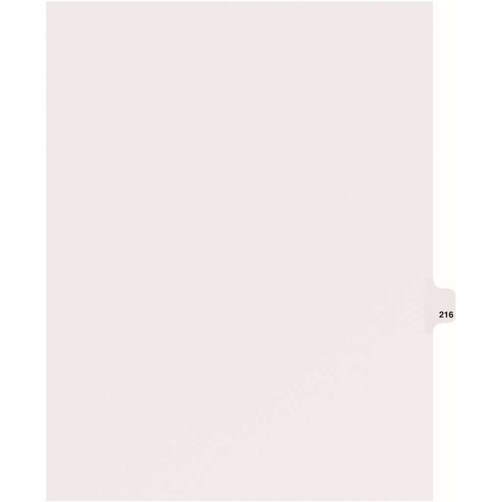 Avery Side Tab Individual Legal Dividers - 25 x Divider(s) - Side Tab(s) - 216 - 1 Tab(s)/Set - 8.5" Divider Width x 11" Divider Length - Letter - 8.50" Width x 11" Length - White Paper Divider - Recycled - 1