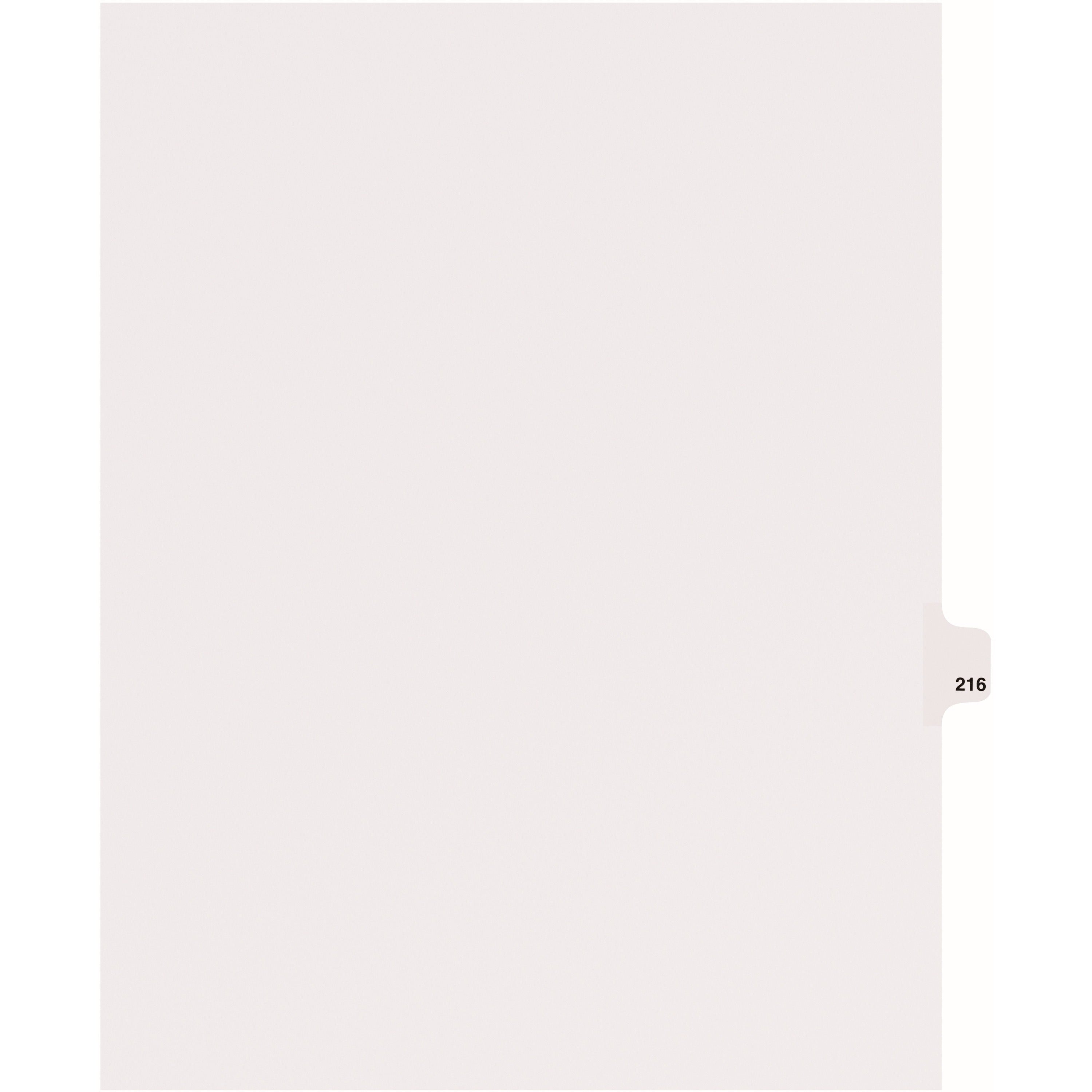 Avery Side Tab Individual Legal Dividers - 25 x Divider(s) - Side Tab(s) - 216 - 1 Tab(s)/Set - 8.5" Divider Width x 11" Divider Length - Letter - 8.50" Width x 11" Length - White Paper Divider - Recycled - 1