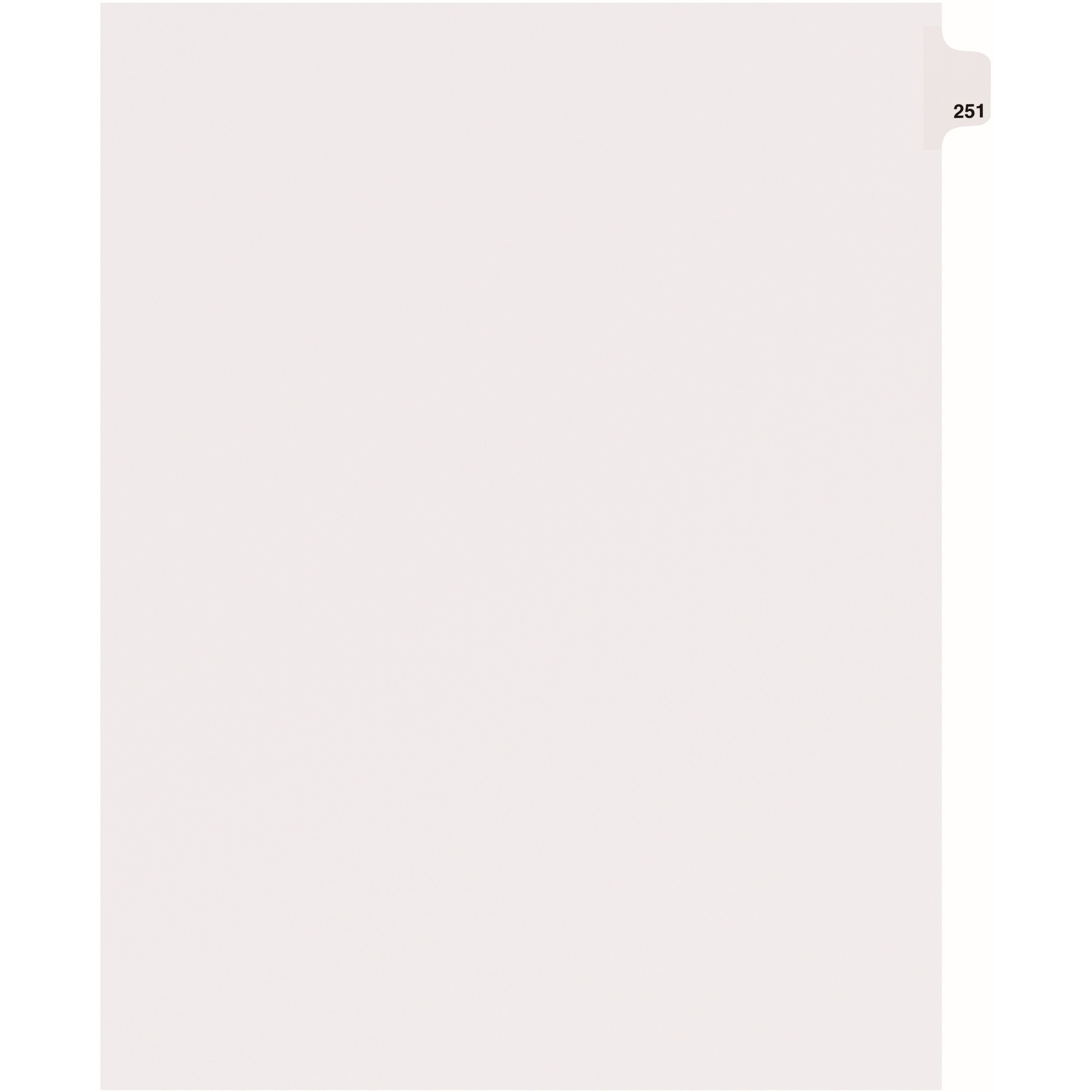 Avery Side Tab Individual Legal Dividers - 25 x Divider(s) - Side Tab(s) - 251 - 1 Tab(s)/Set - 8.5" Divider Width x 11" Divider Length - Letter - 8.50" Width x 11" Length - White Paper Divider - Recycled - 1 - 