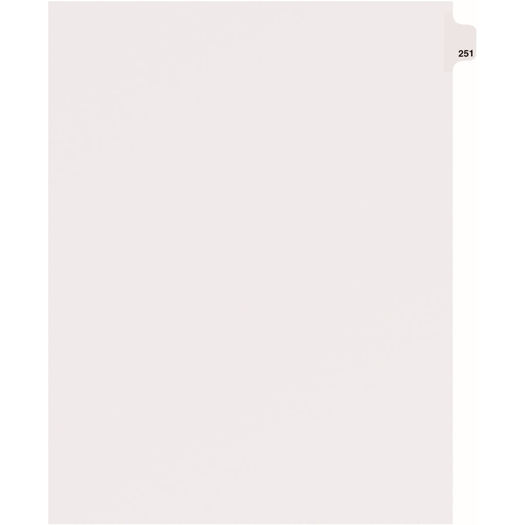 Avery Side Tab Individual Legal Dividers - 25 x Divider(s) - Side Tab(s) - 251 - 1 Tab(s)/Set - 8.5" Divider Width x 11" Divider Length - Letter - 8.50" Width x 11" Length - White Paper Divider - Recycled - 1