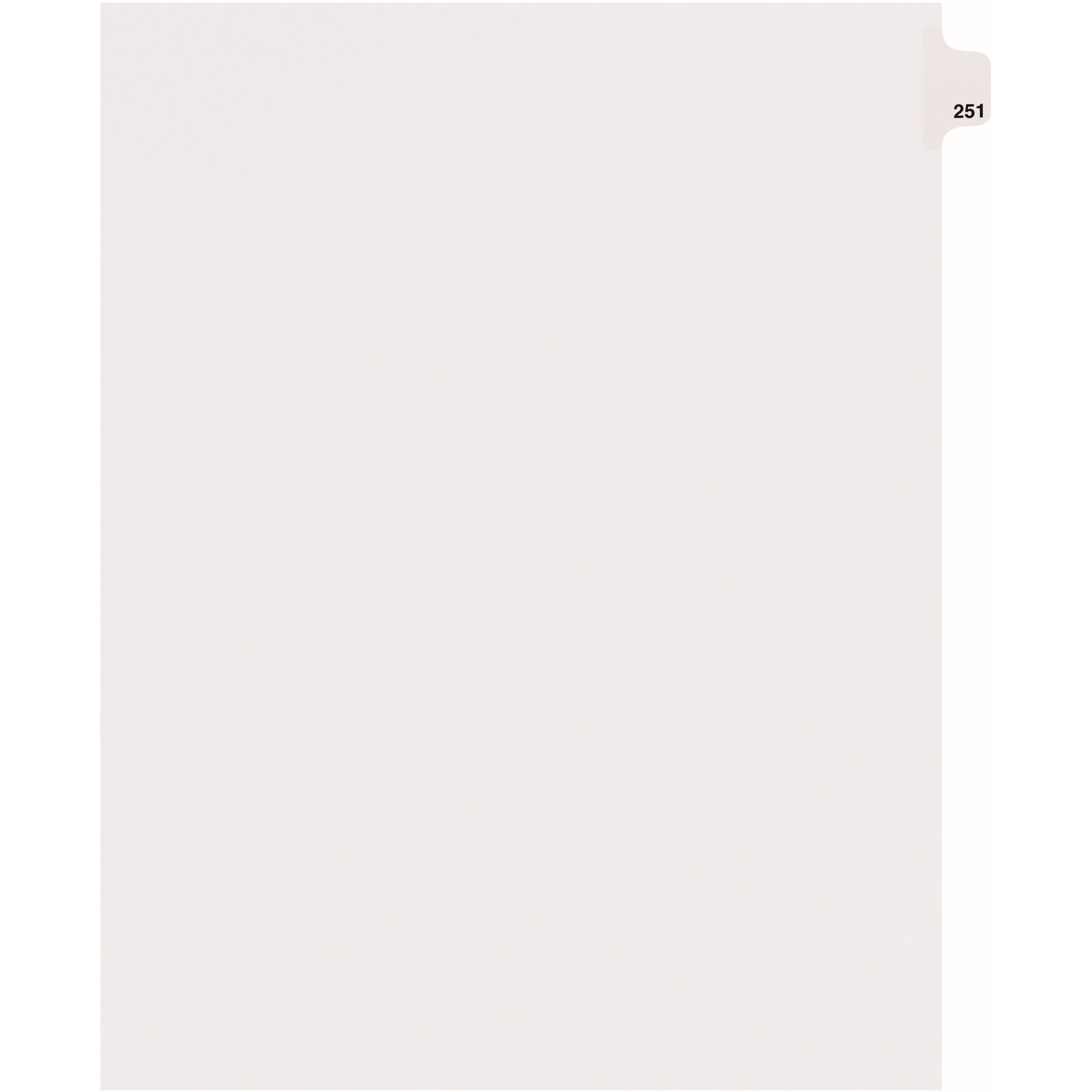 Avery Side Tab Individual Legal Dividers - 25 x Divider(s) - Side Tab(s) - 251 - 1 Tab(s)/Set - 8.5" Divider Width x 11" Divider Length - Letter - 8.50" Width x 11" Length - White Paper Divider - Recycled - 1