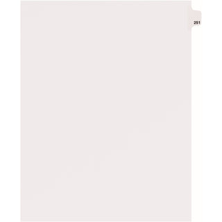 Avery Side Tab Individual Legal Dividers - 25 x Divider(s) - Side Tab(s) - 251 - 1 Tab(s)/Set - 8.5" Divider Width x 11" Divider Length - Letter - 8.50" Width x 11" Length - White Paper Divider - Recycled - 1