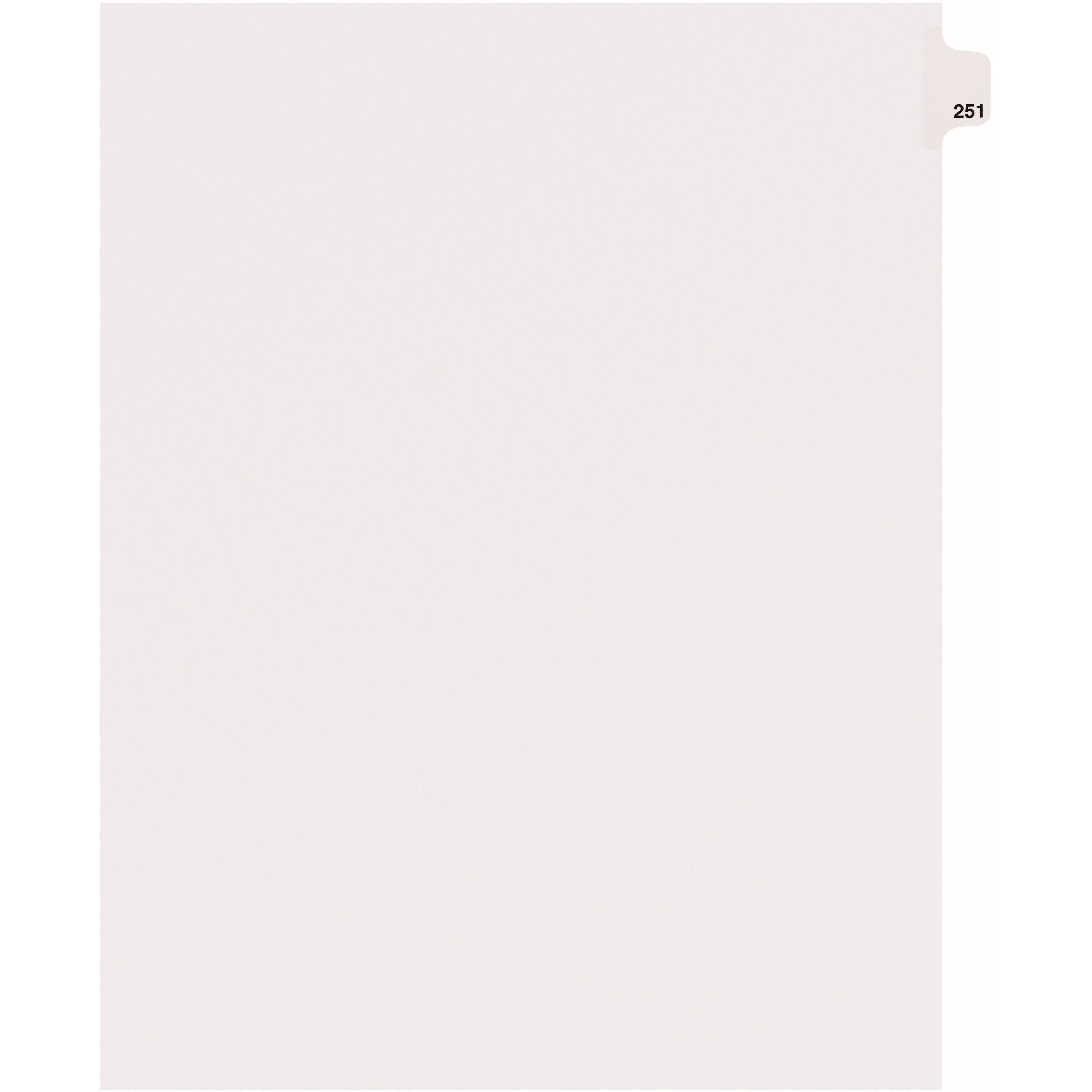Avery Side Tab Individual Legal Dividers - 25 x Divider(s) - Side Tab(s) - 251 - 1 Tab(s)/Set - 8.5" Divider Width x 11" Divider Length - Letter - 8.50" Width x 11" Length - White Paper Divider - Recycled - 1
