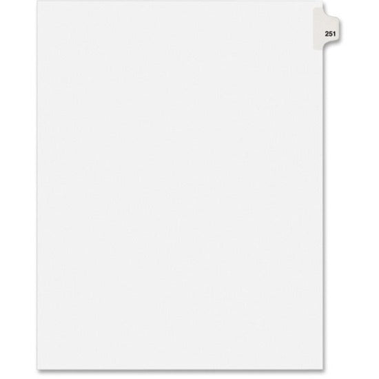 Avery Side Tab Individual Legal Dividers - 25 x Divider(s) - Side Tab(s) - 251 - 1 Tab(s)/Set - 8.5" Divider Width x 11" Divider Length - Letter - 8.50" Width x 11" Length - White Paper Divider - Recycled - 1 - 