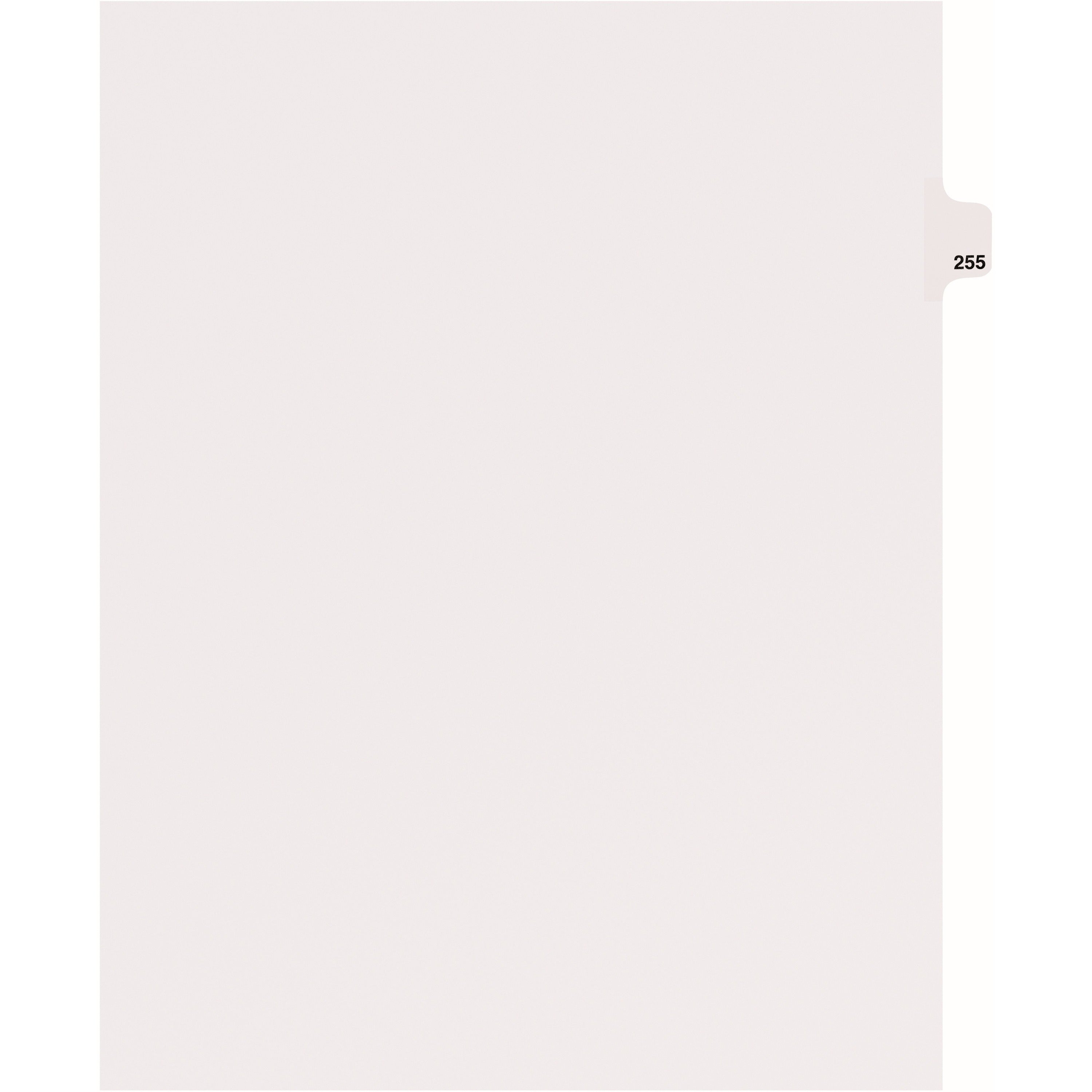 Avery Side Tab Individual Legal Dividers - 25 x Divider(s) - Side Tab(s) - 255 - 1 Tab(s)/Set - 8.5" Divider Width x 11" Divider Length - Letter - 8.50" Width x 11" Length - White Paper Divider - Recycled - 1 - 