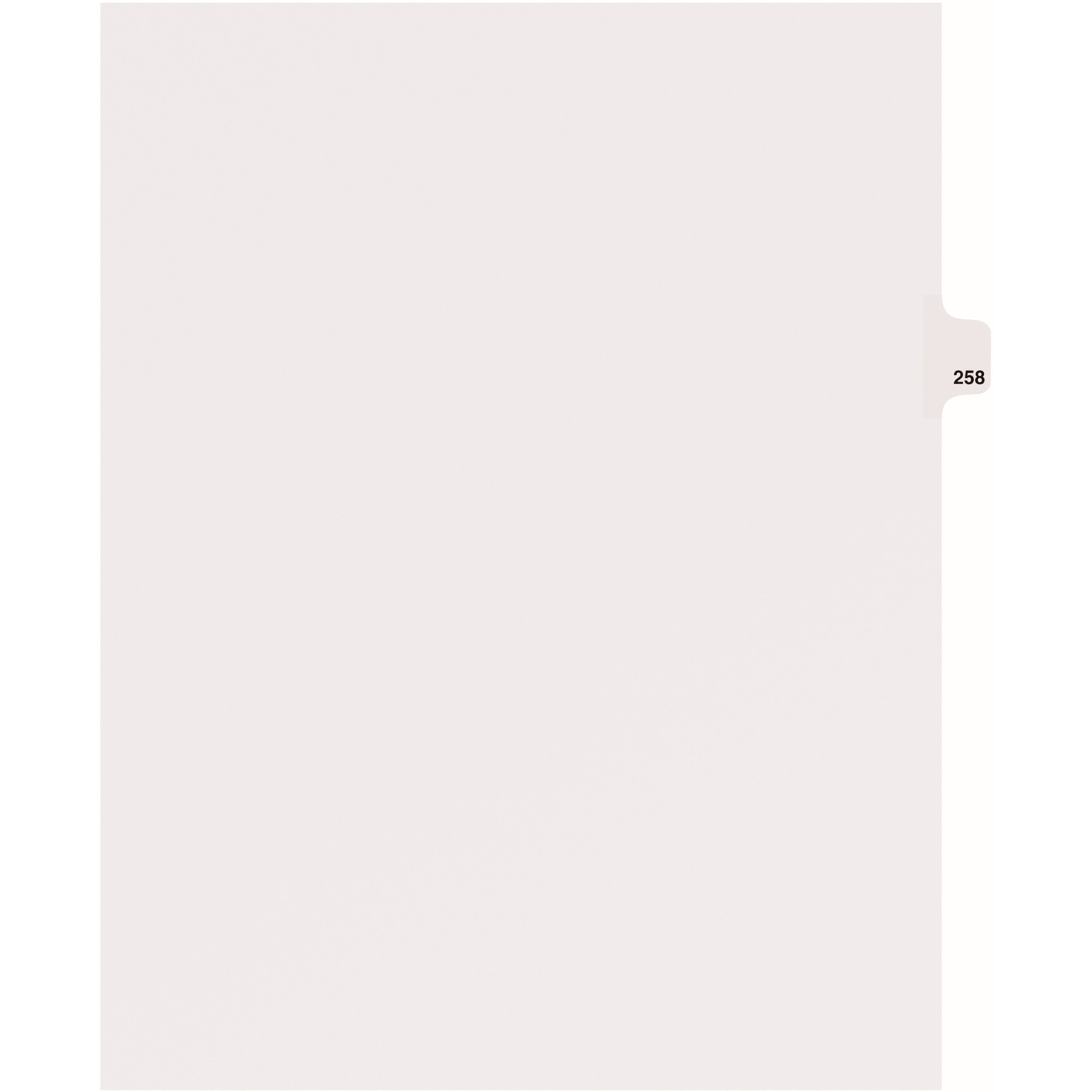 Avery Side Tab Individual Legal Dividers - 25 x Divider(s) - Side Tab(s) - 258 - 1 Tab(s)/Set - 8.5" Divider Width x 11" Divider Length - Letter - 8.50" Width x 11" Length - White Paper Divider - Recycled - 1 - 