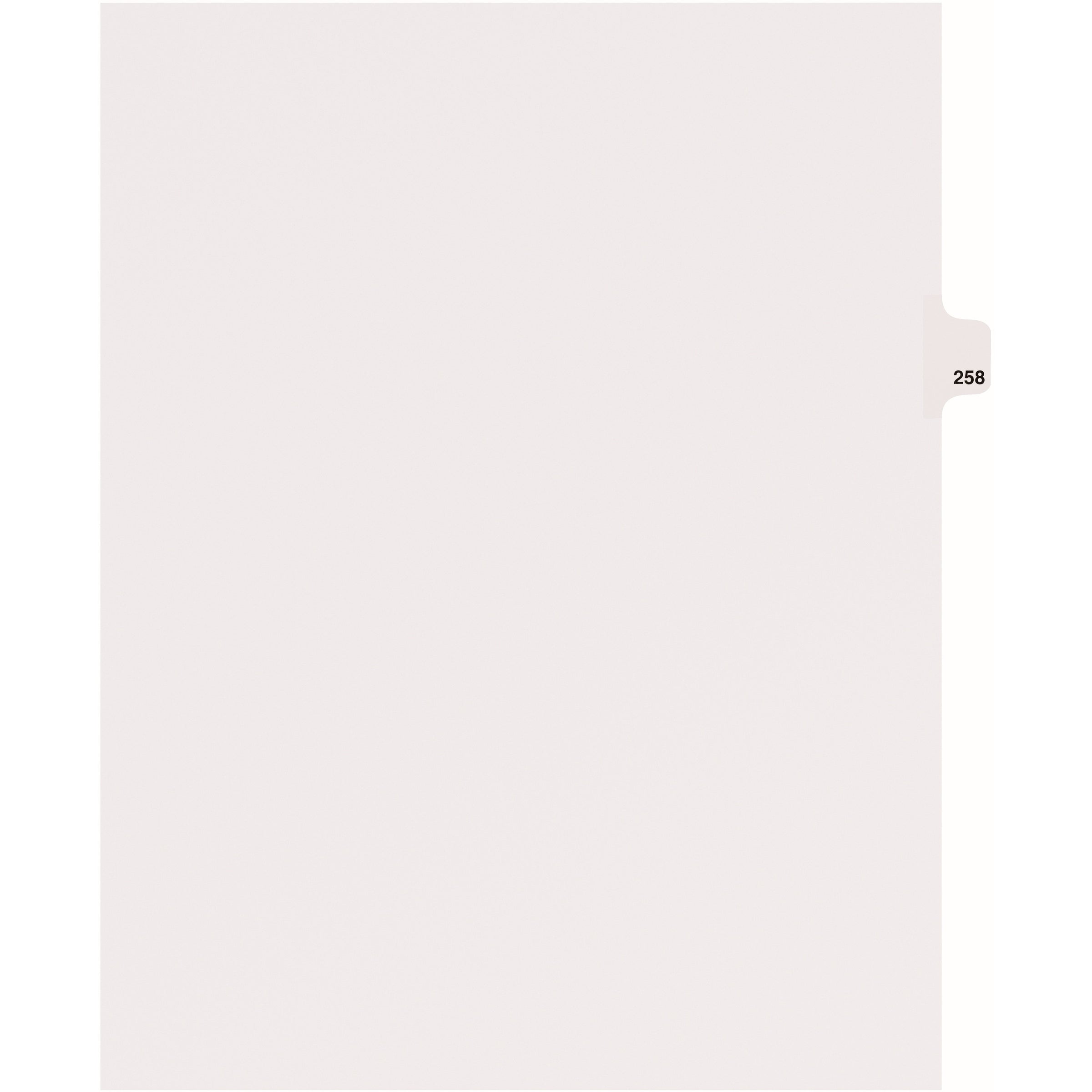 Avery Side Tab Individual Legal Dividers - 25 x Divider(s) - Side Tab(s) - 258 - 1 Tab(s)/Set - 8.5" Divider Width x 11" Divider Length - Letter - 8.50" Width x 11" Length - White Paper Divider - Recycled - 1