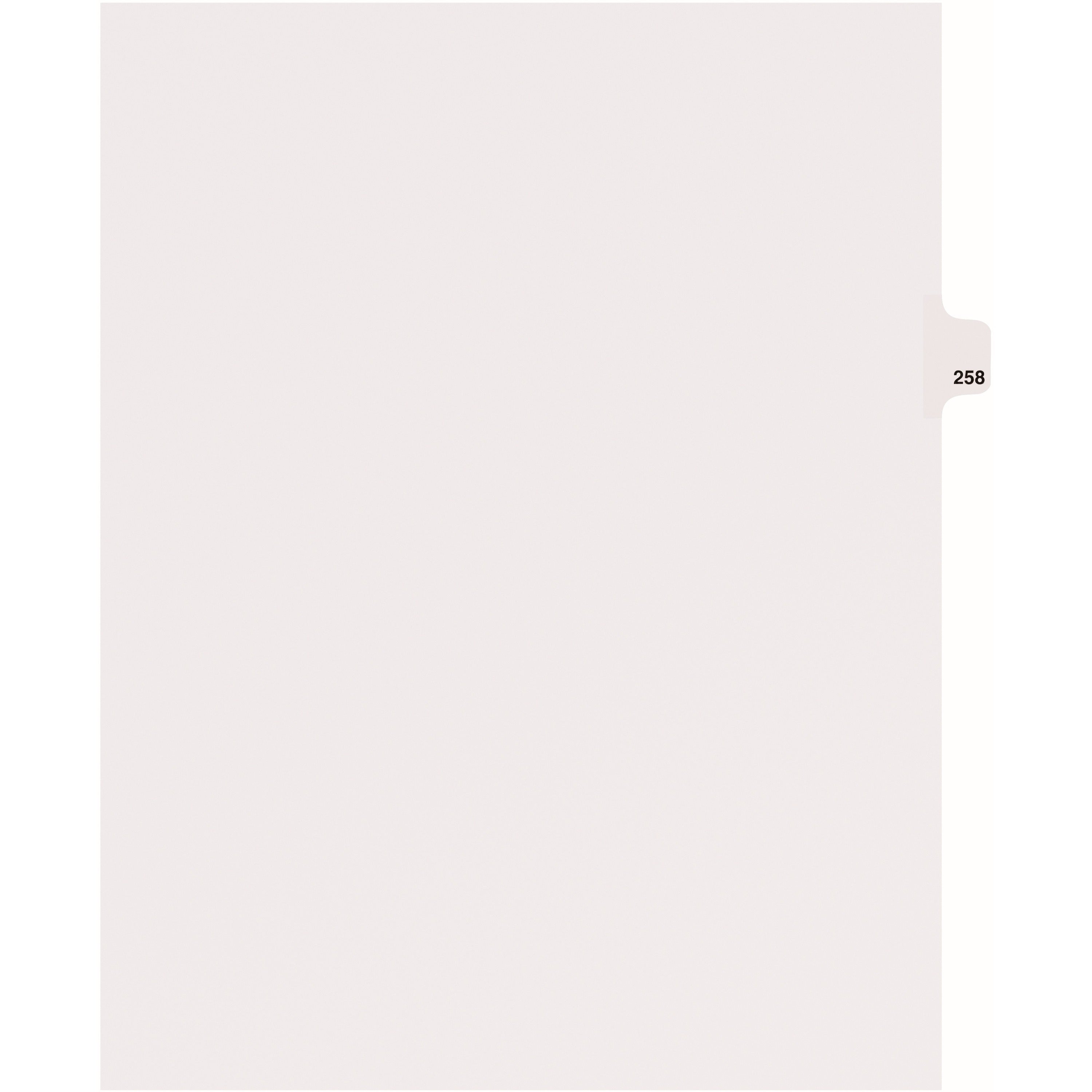 Avery Side Tab Individual Legal Dividers - 25 x Divider(s) - Side Tab(s) - 258 - 1 Tab(s)/Set - 8.5" Divider Width x 11" Divider Length - Letter - 8.50" Width x 11" Length - White Paper Divider - Recycled - 1