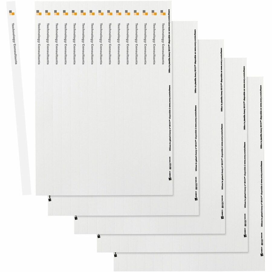 Binder Spine Inserts, 0.5" Spine Width, 16 Inserts/Sheet, 5 Sheets/Pack