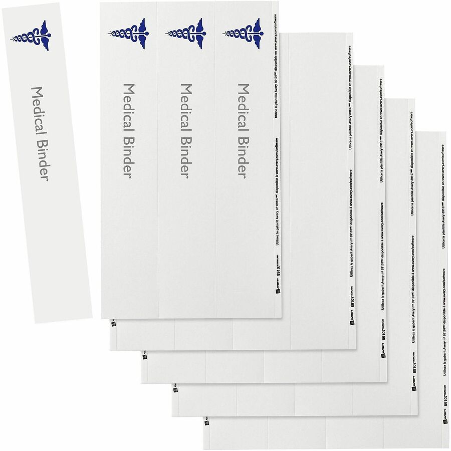 Binder Spine Inserts, 2" Spine Width, 4 Inserts/Sheet, 5 Sheets/Pack