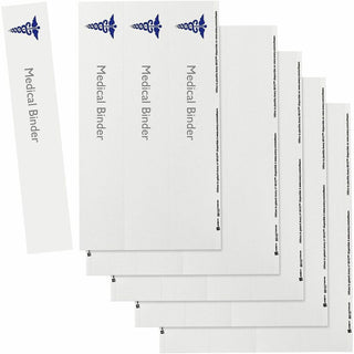 Binder Spine Inserts, 2" Spine Width, 4 Inserts/Sheet, 5 Sheets/Pack