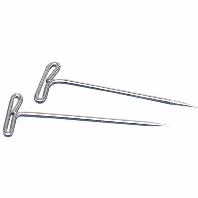 T-Pins, Steel, Silver, 2", 100/Box