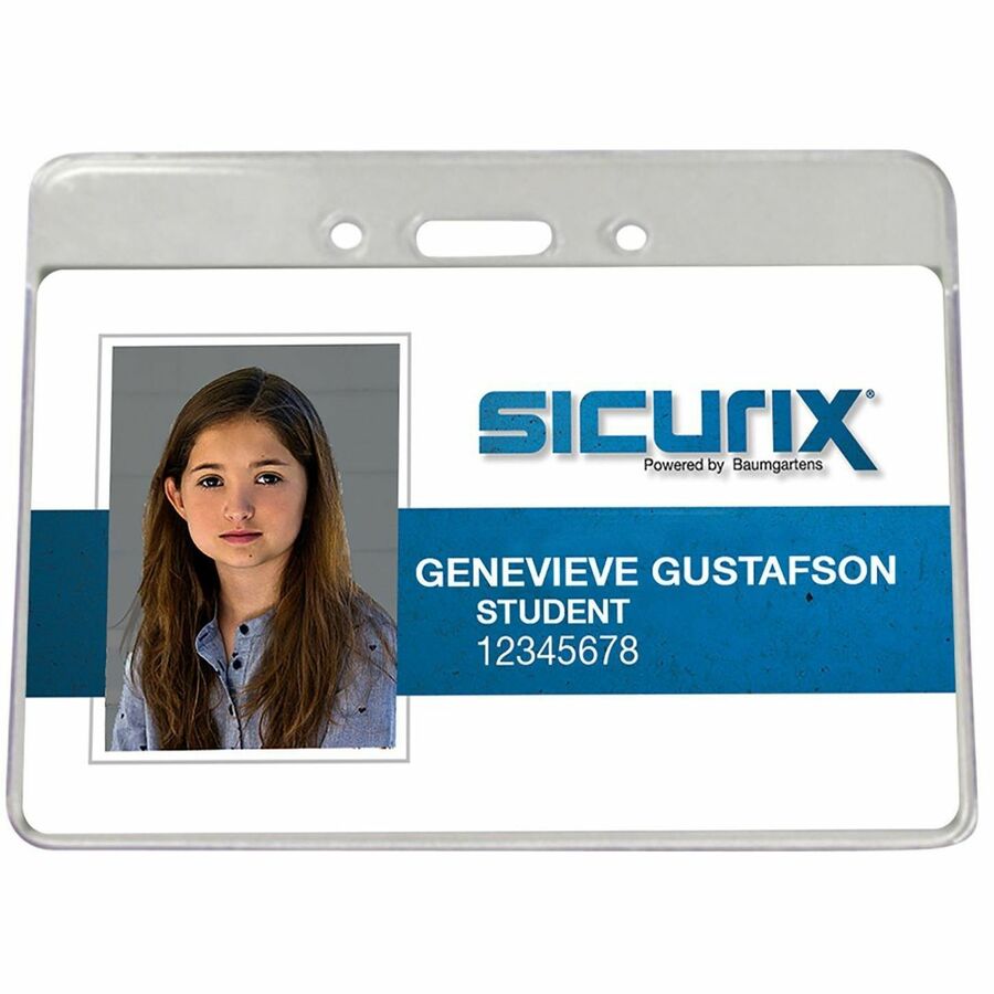 Sicurix Proximity Badge Holder, Horizontal, 4w x 3h, Clear, 50/Pack