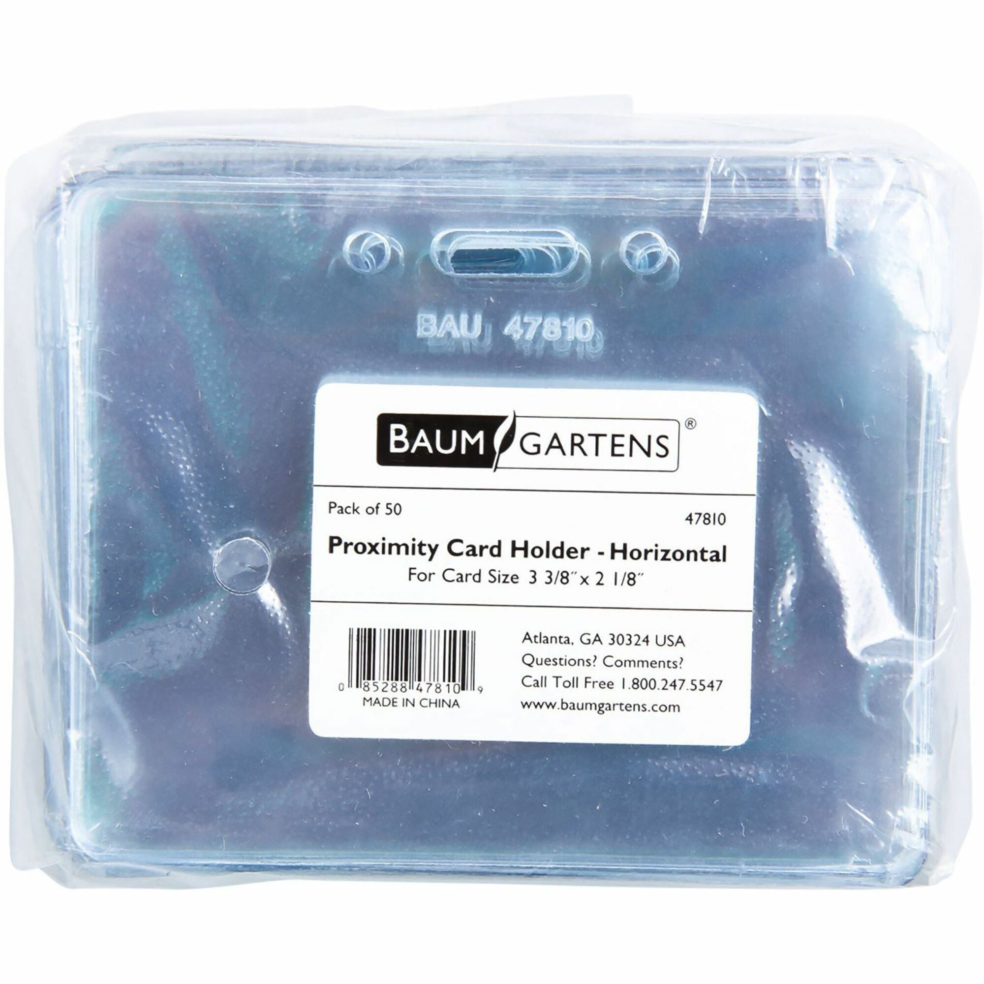 Sicurix Proximity Badge Holder, Horizontal, 4w x 3h, Clear, 50/Pack