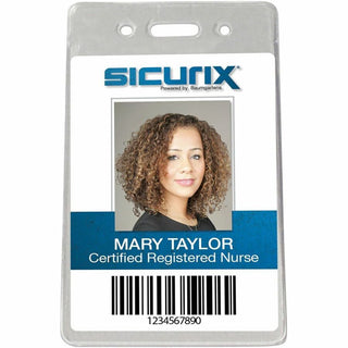 Sicurix Proximity Badge Holder, Vertical, 2 1/2w x 4 1/2h, Clear, 50/Pack