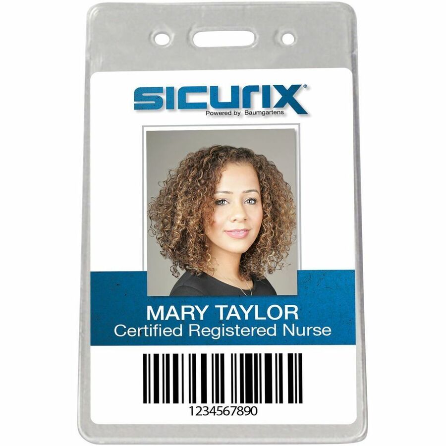 Sicurix Proximity Badge Holder, Vertical, 2 1/2w x 4 1/2h, Clear, 50/Pack