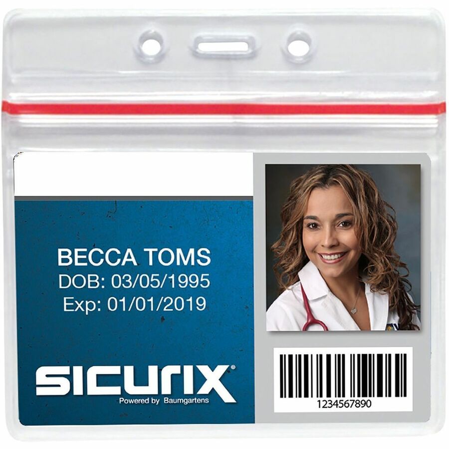 Baumgartens Sealable ID Badge Holder, Sold as 1 Package, 50 Each per Package