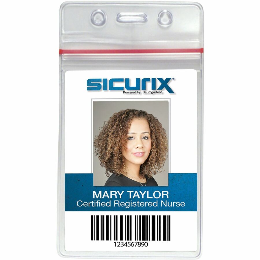 Sealable Cardholder, Vertical, 2.62 x 3.75, Clear, 50/Pack