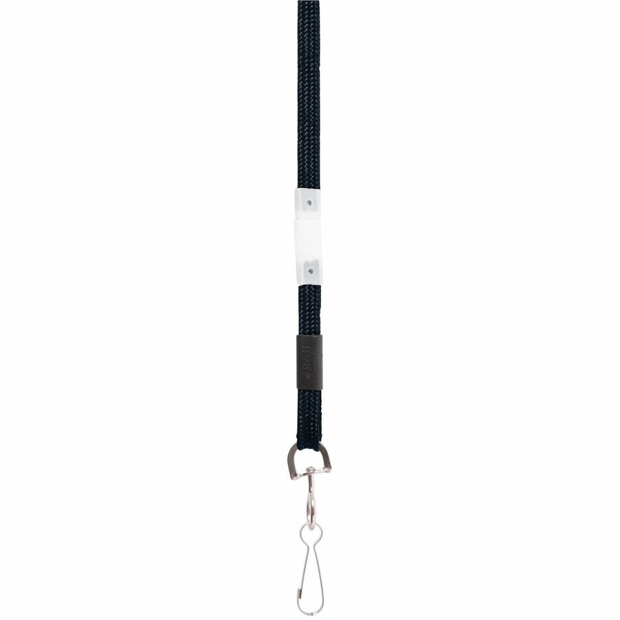 Safety Breakaway Lanyard, Metal Hook Fastener, 36" Long, Black