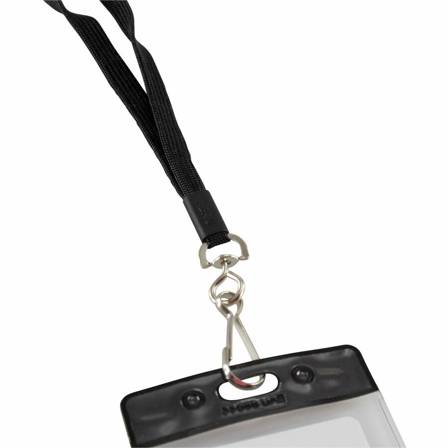 Safety Breakaway Lanyard, Metal Hook Fastener, 36" Long, Black