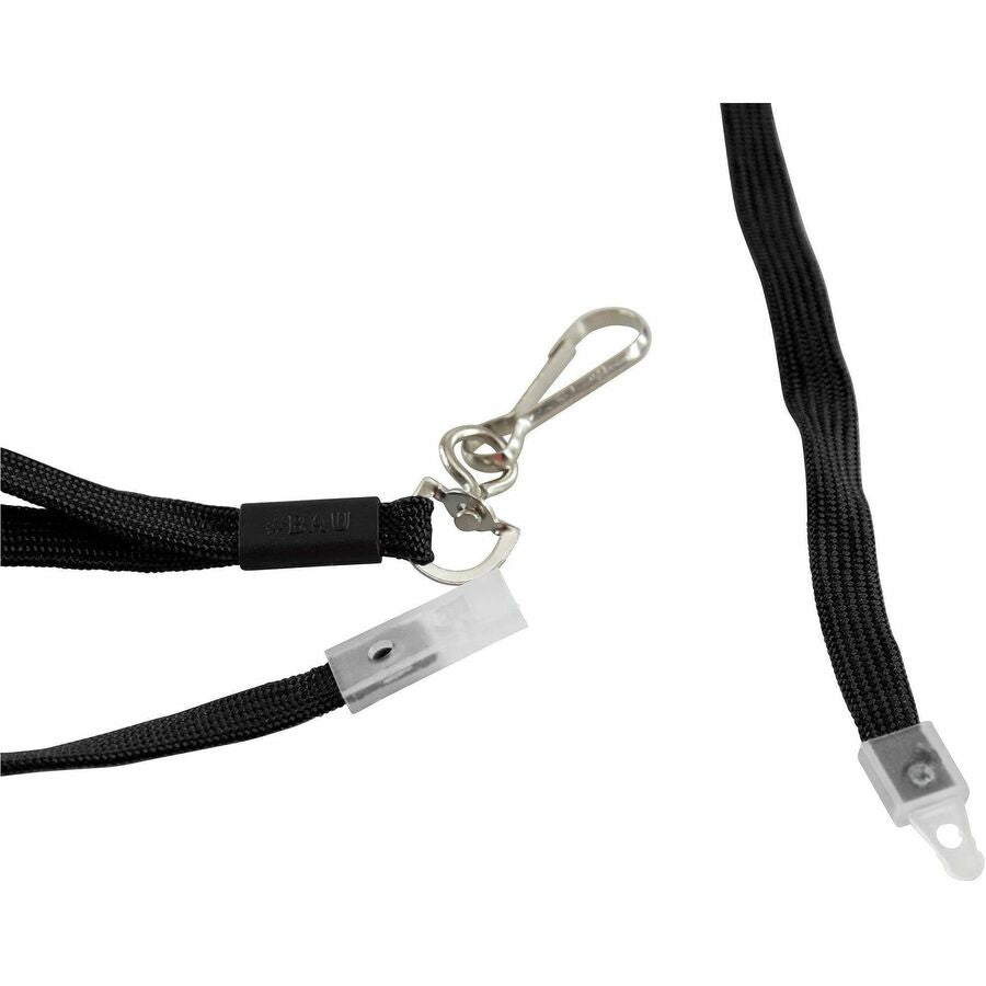Safety Breakaway Lanyard, Metal Hook Fastener, 36" Long, Black