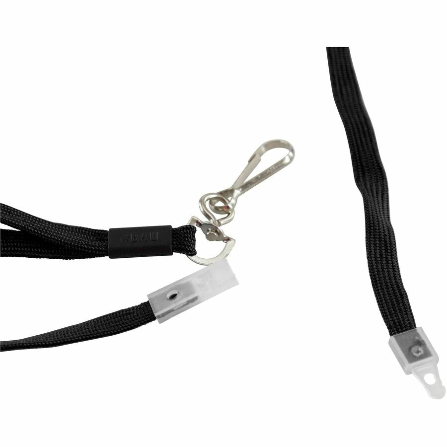 Safety Breakaway Lanyard, Metal Hook Fastener, 36" Long, Black
