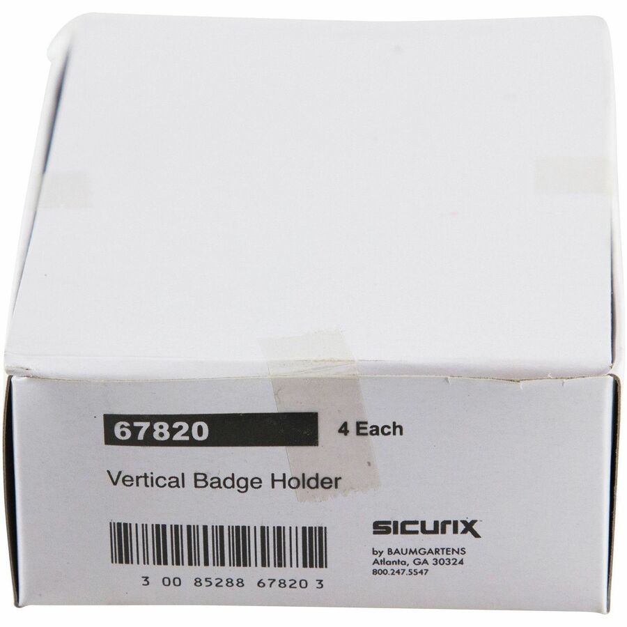 SICURIX Badge Holder, Vertical, 2.75 x 4.13, Clear, 12/Pack