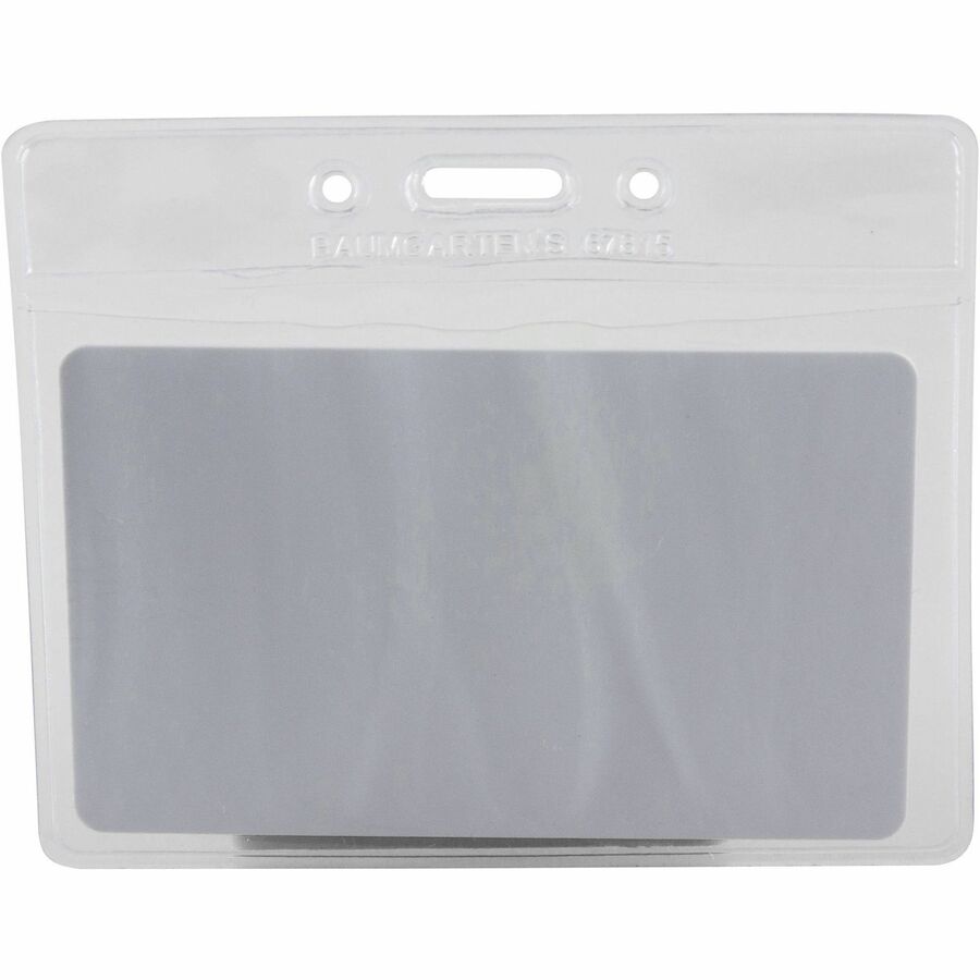 Sicurix Vinyl Badge Holder, 4 x 3, Clear, 50/Pack