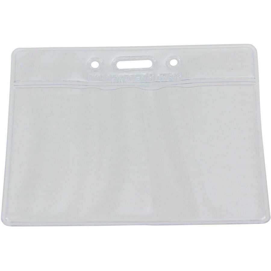 Sicurix Vinyl Badge Holder, 4 x 3, Clear, 50/Pack