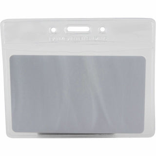 Sicurix Vinyl Badge Holder, 4 x 3, Clear, 50/Pack