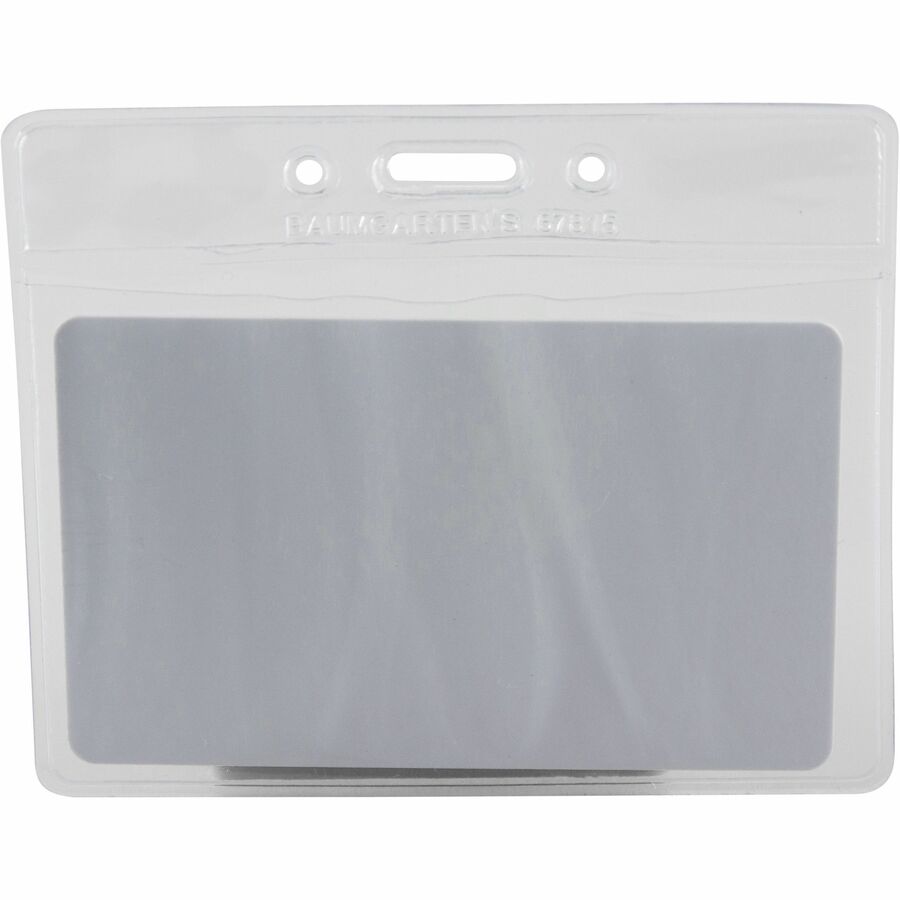 Sicurix Vinyl Badge Holder, 4 x 3, Clear, 50/Pack