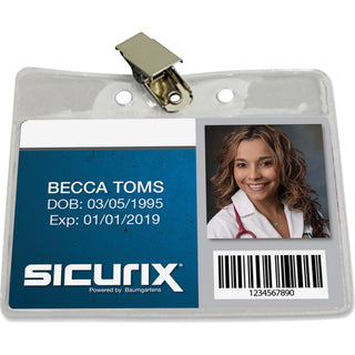 Baumgartens Horizontal Badge Holder with Clip, Sold as 1 Package, 50 Each per Package