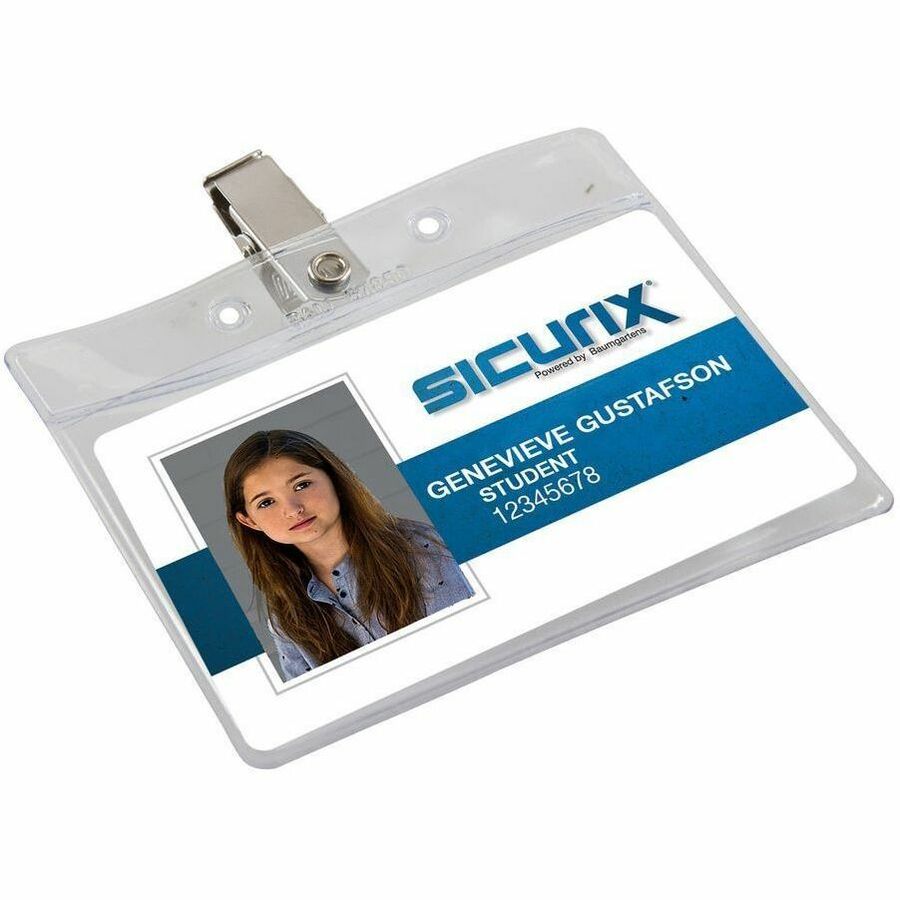 Baumgartens Horizontal Badge Holder with Clip, Sold as 1 Package, 50 Each per Package