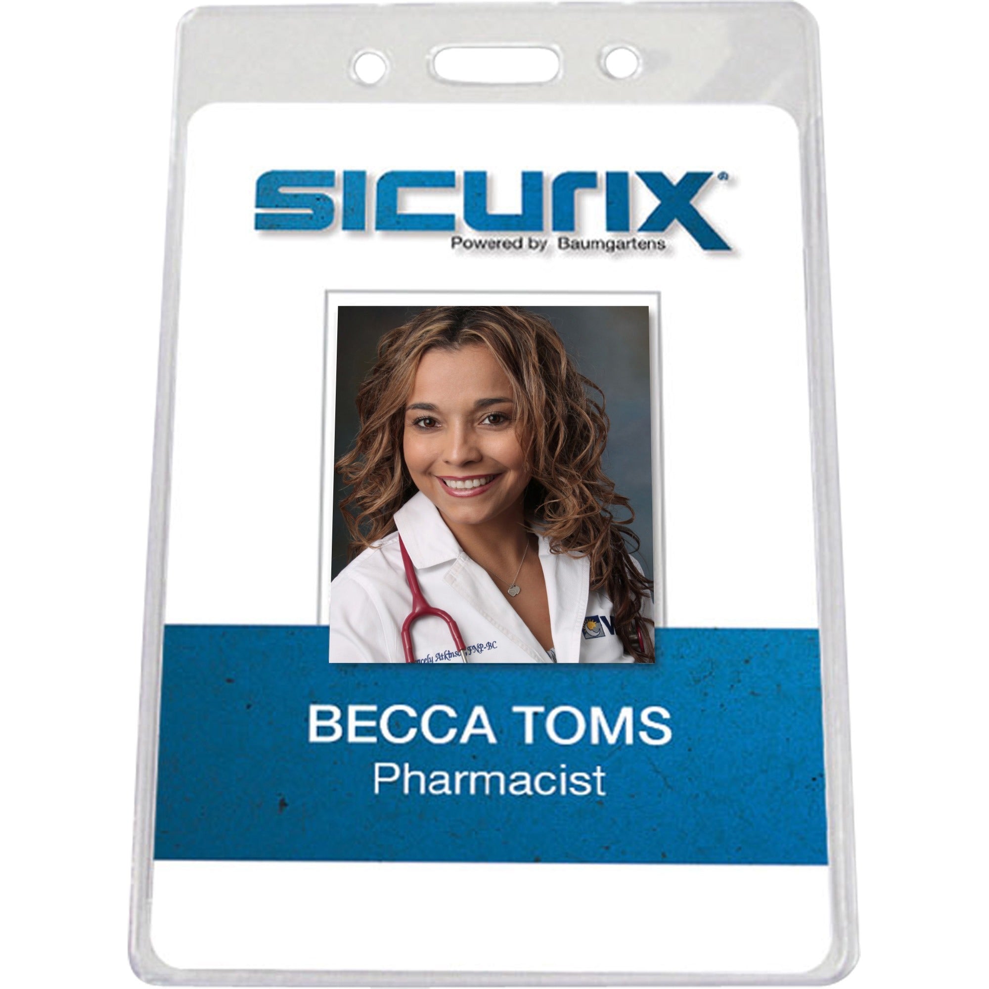 SICURIX Vertical ID Badge Holder - 3.9" x 3.6" x - Vinyl - 50 / Pack - Clear - 
