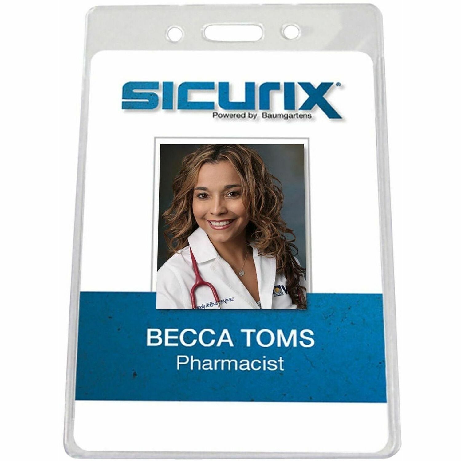 SICURIX Vertical ID Badge Holder - 3.9" x 3.6" x - Vinyl - 50 / Pack - Clear