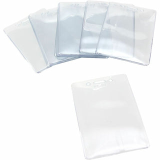 SICURIX Vertical ID Badge Holder - 3.9" x 3.6" x - Vinyl - 50 / Pack - Clear