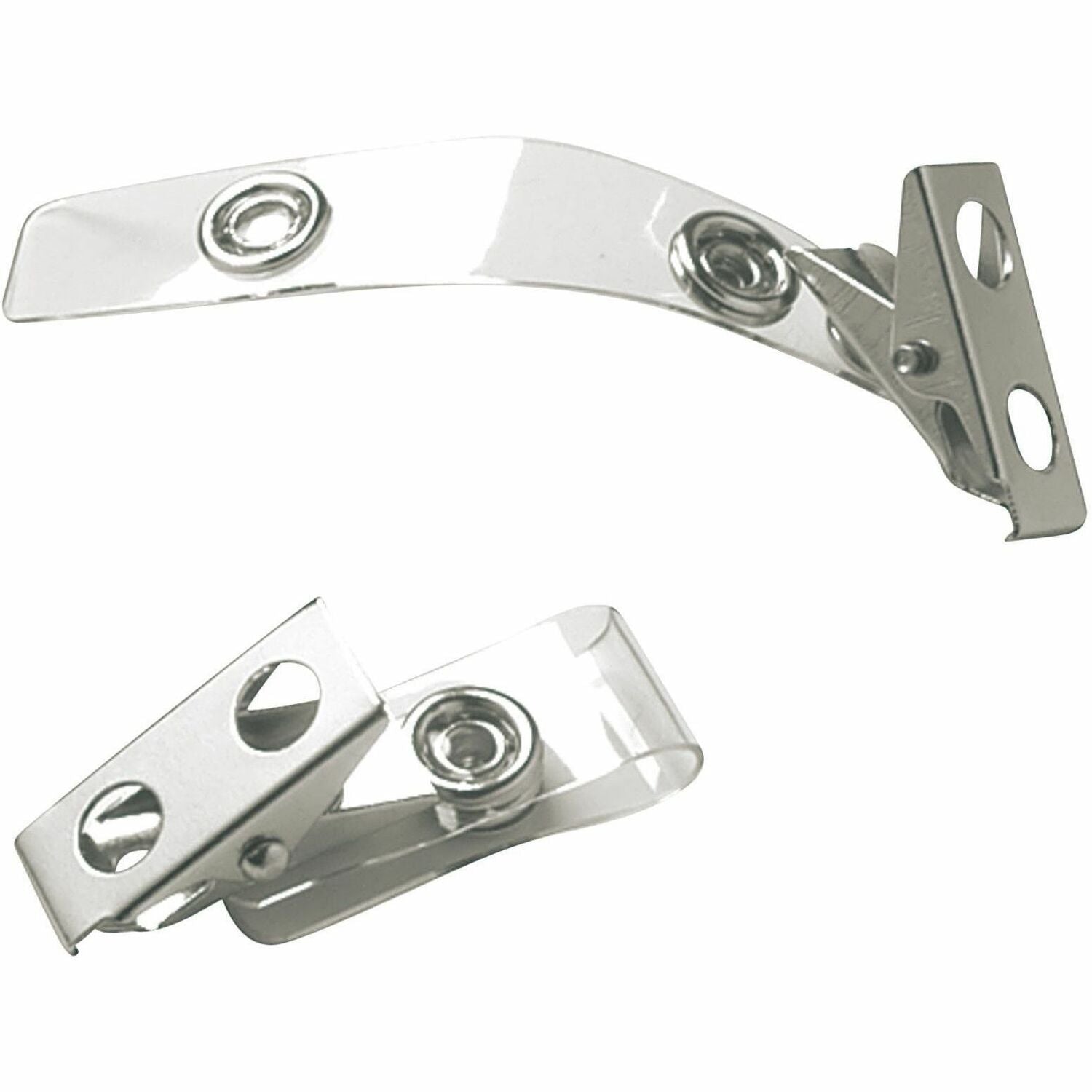 SICURIX ID Strap Clips, 0.38" x 2.75", Clear, 25/Pack