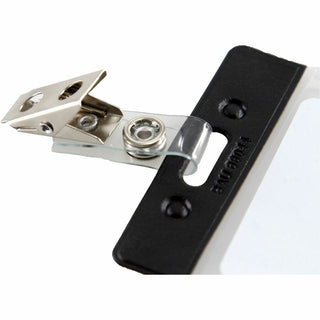 SICURIX ID Strap Clips, 0.38" x 2.75", Clear, 25/Pack