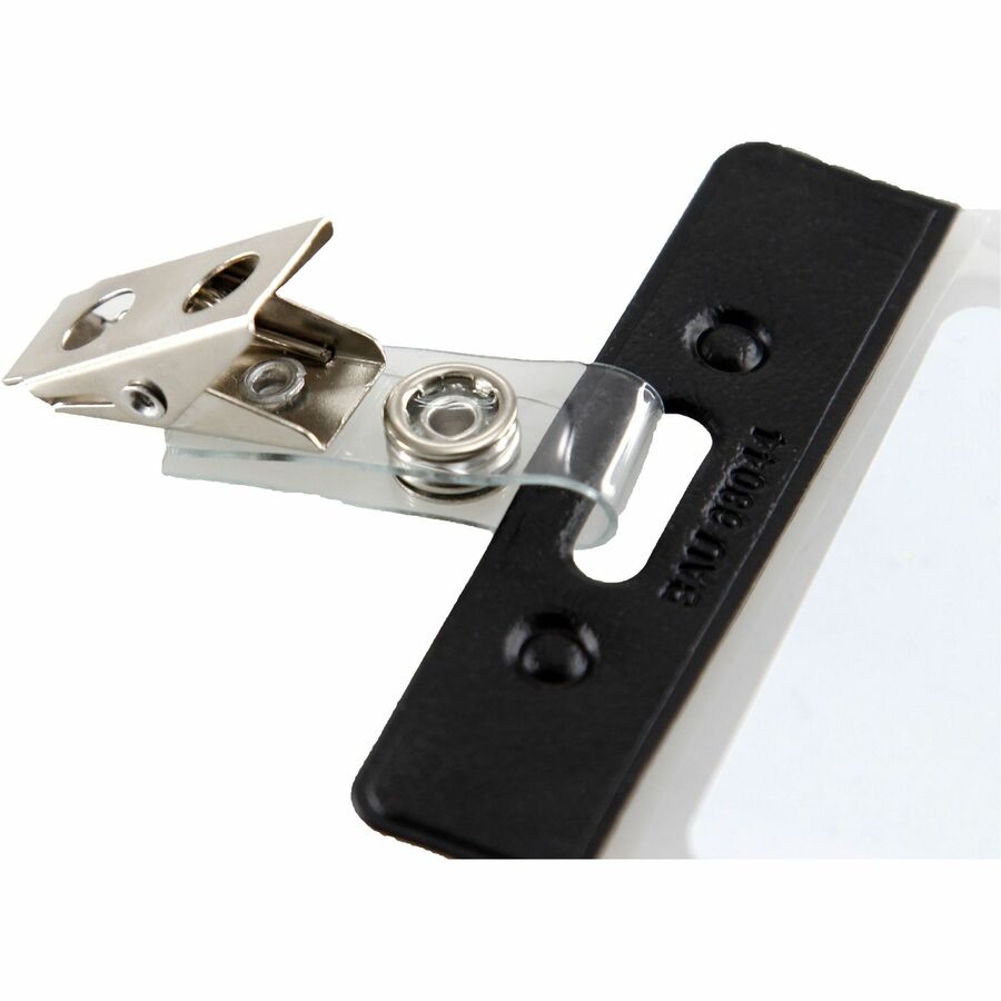 SICURIX ID Strap Clips, 0.38" x 2.75", Clear, 25/Pack