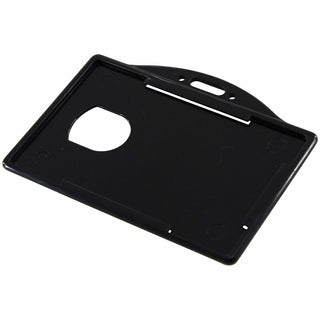 SICURIX Horizontal Black Frame ID Card Holder - Plastic - 25 / Pack - Black