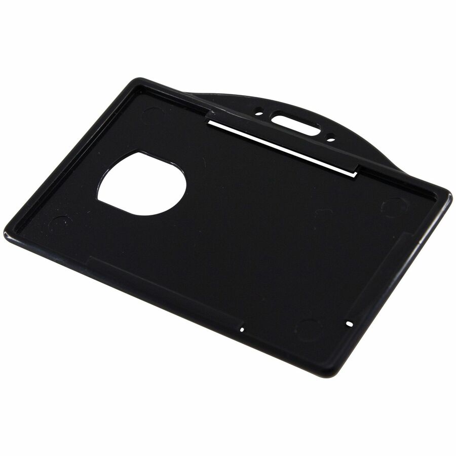 SICURIX Horizontal Black Frame ID Card Holder - Plastic - 25 / Pack - Black