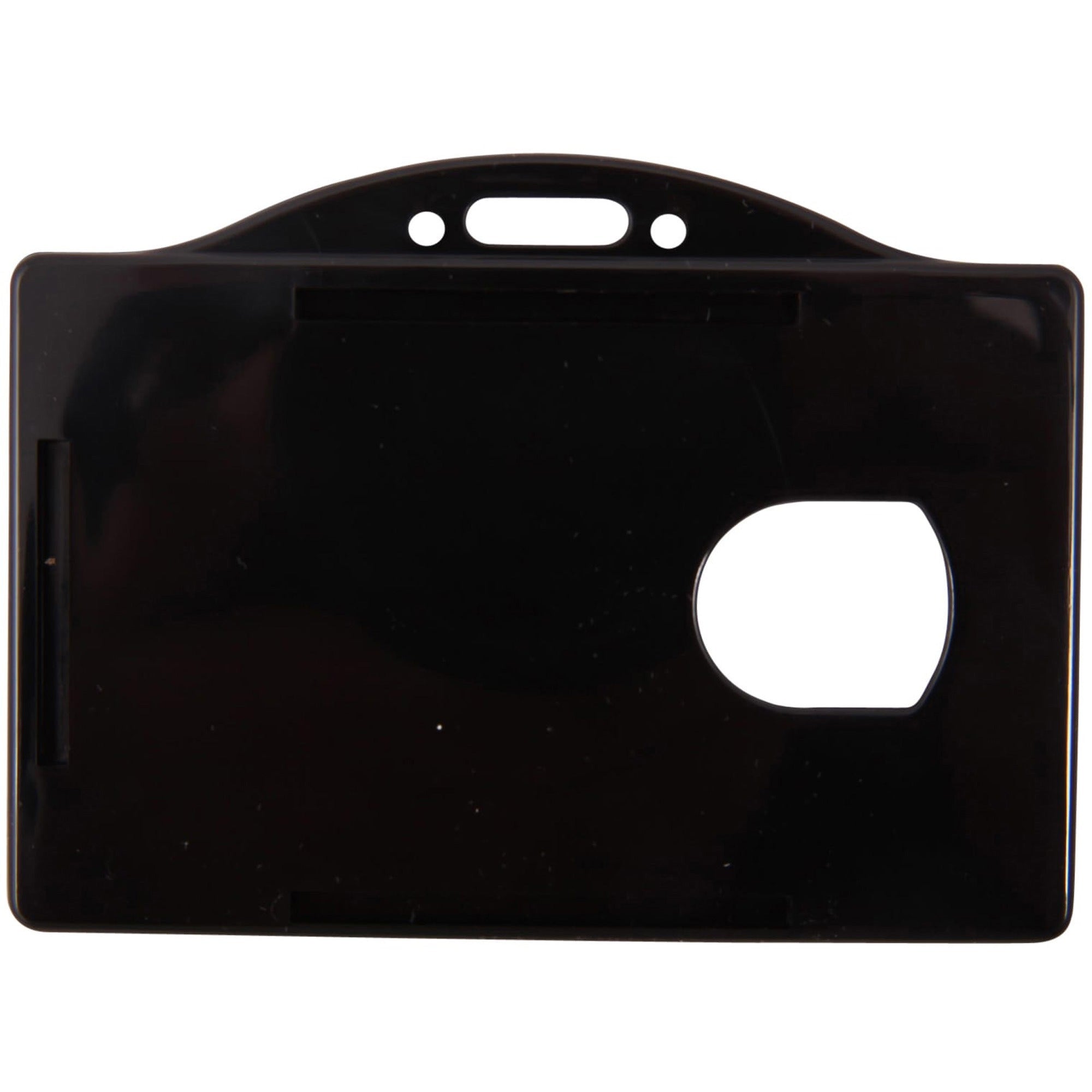 SICURIX Horizontal Black Frame ID Card Holder - Plastic - 25 / Pack - Black - 